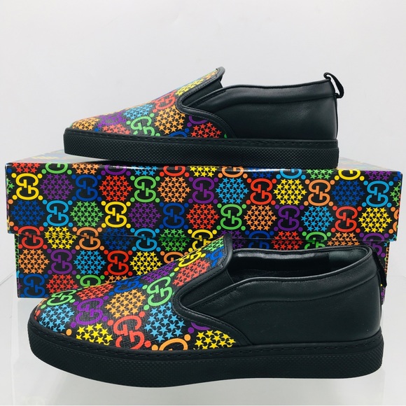 Gucci GG Supreme Slip- On Psychedelic-Black / Multi Color- 610080- H2010- 1101 - Picture 2 of 11
